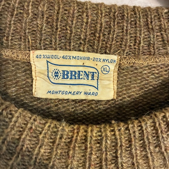 Vtg 60s Brent Montgomery Ward Wool Mohair Sweater Mens XL Fuzzy Grunge Cobain - Picture 4 of 8